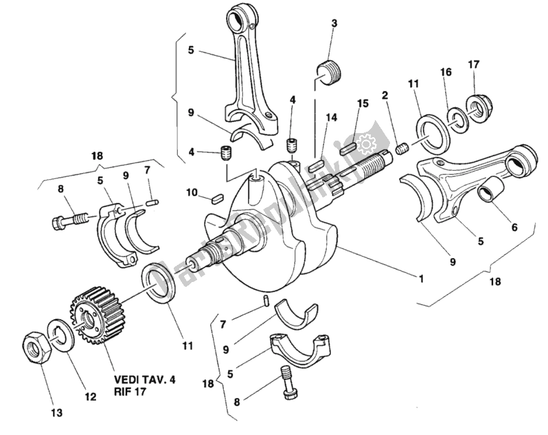 All parts for the Crankshaft of the Ducati Supersport 900 SS USA 1992